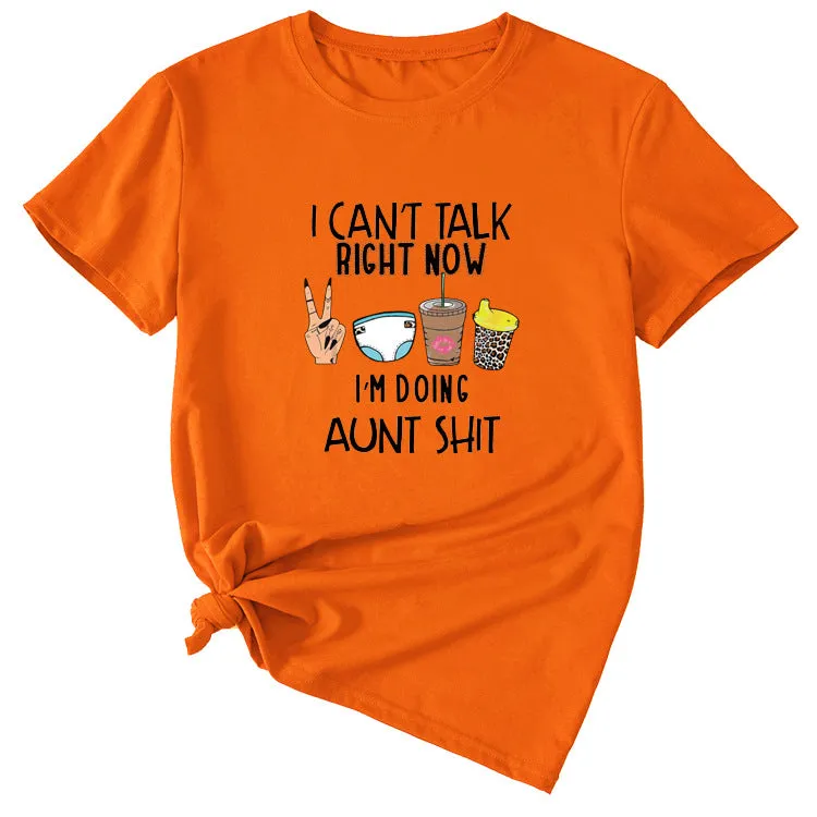I Cant Talk Right Now Fun Pattern Short Sleeve Shirt T-shirt