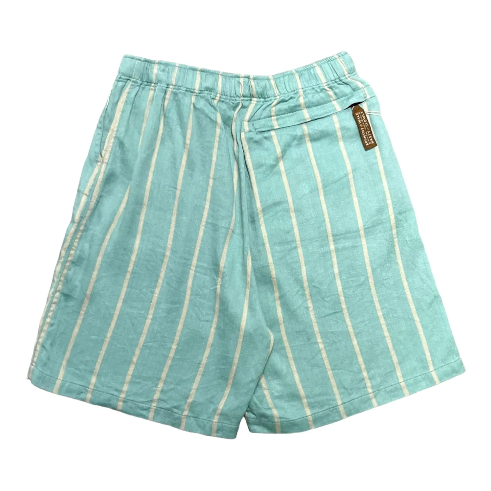 Kapital Linen Phillies Stripe Easy Shorts Turquoise
