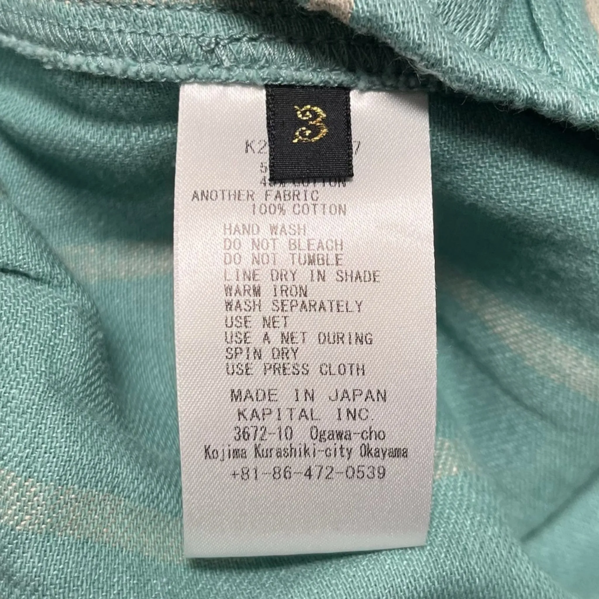 Kapital Linen Phillies Stripe Easy Shorts Turquoise