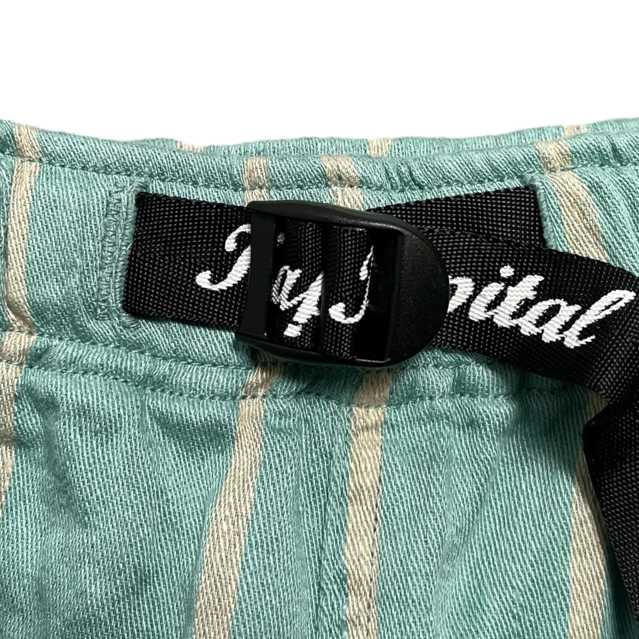 Kapital Linen Phillies Stripe Easy Shorts Turquoise