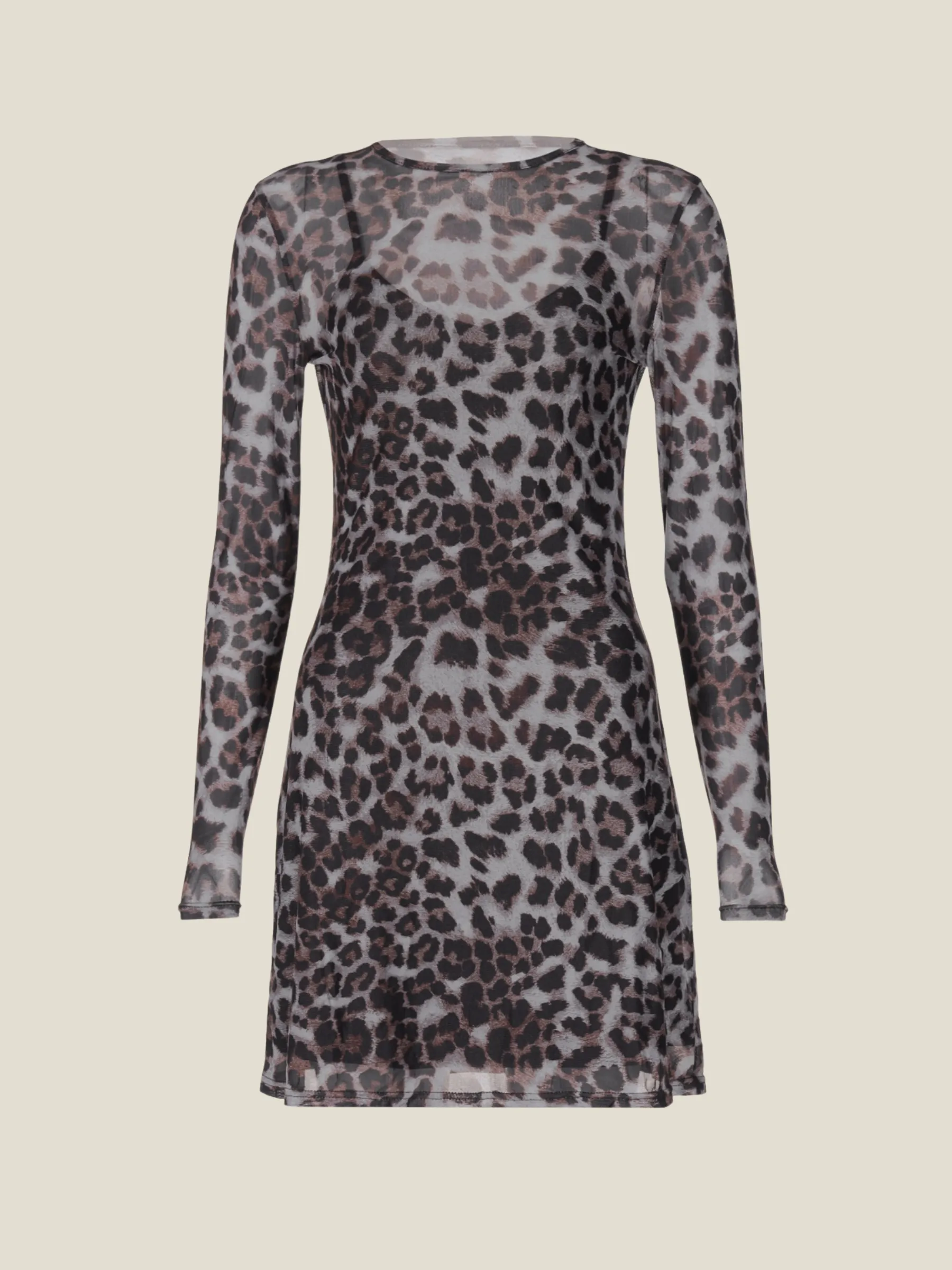 Keely Leopard Two Piece Mesh Dress
