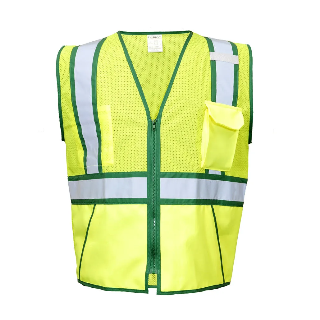 Kisigo-REFLECTIVE COLOR CONTRAST VEST Green/Lime
