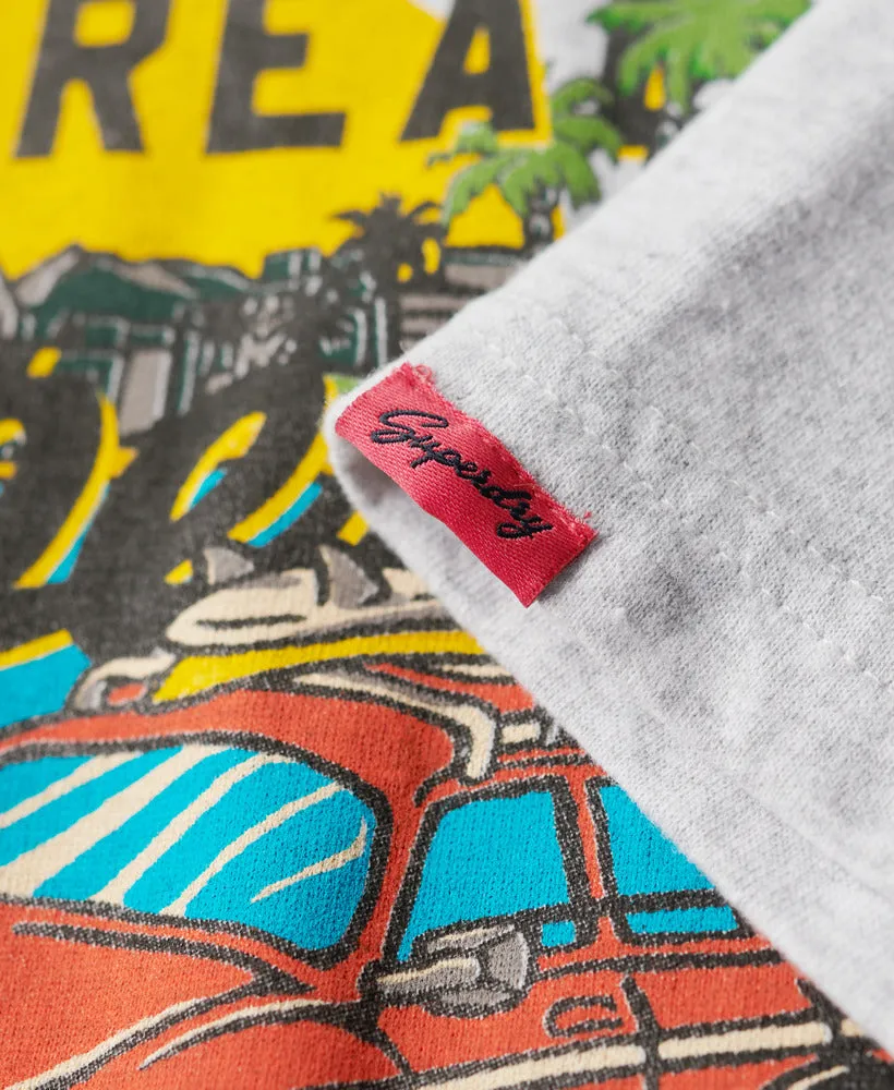 La Vl Graphic Relaxed Tee - Flake Grey Marl