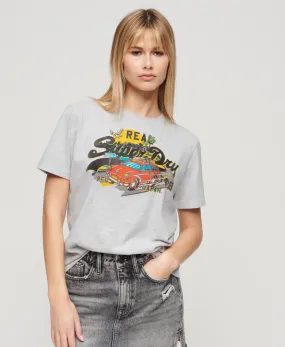 La Vl Graphic Relaxed Tee - Flake Grey Marl