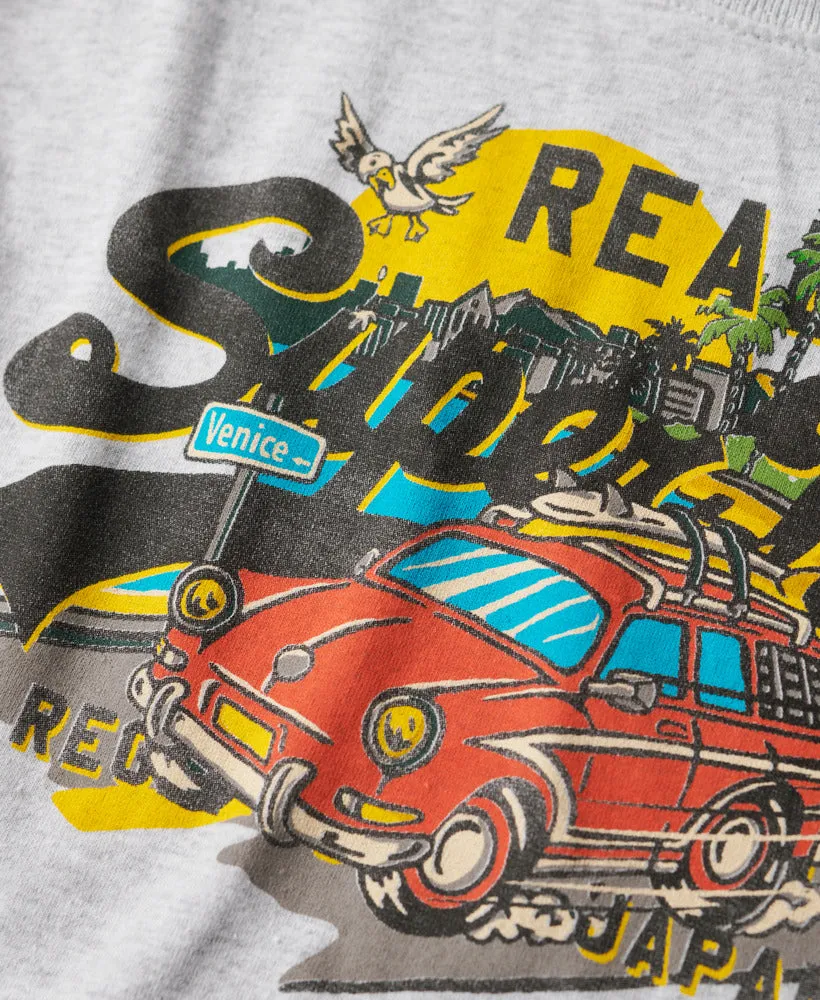 La Vl Graphic Relaxed Tee - Flake Grey Marl