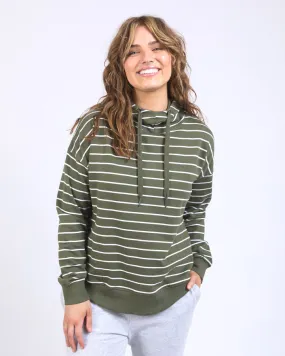 Lounger Scoop Hoodie - Clover/White Stripe