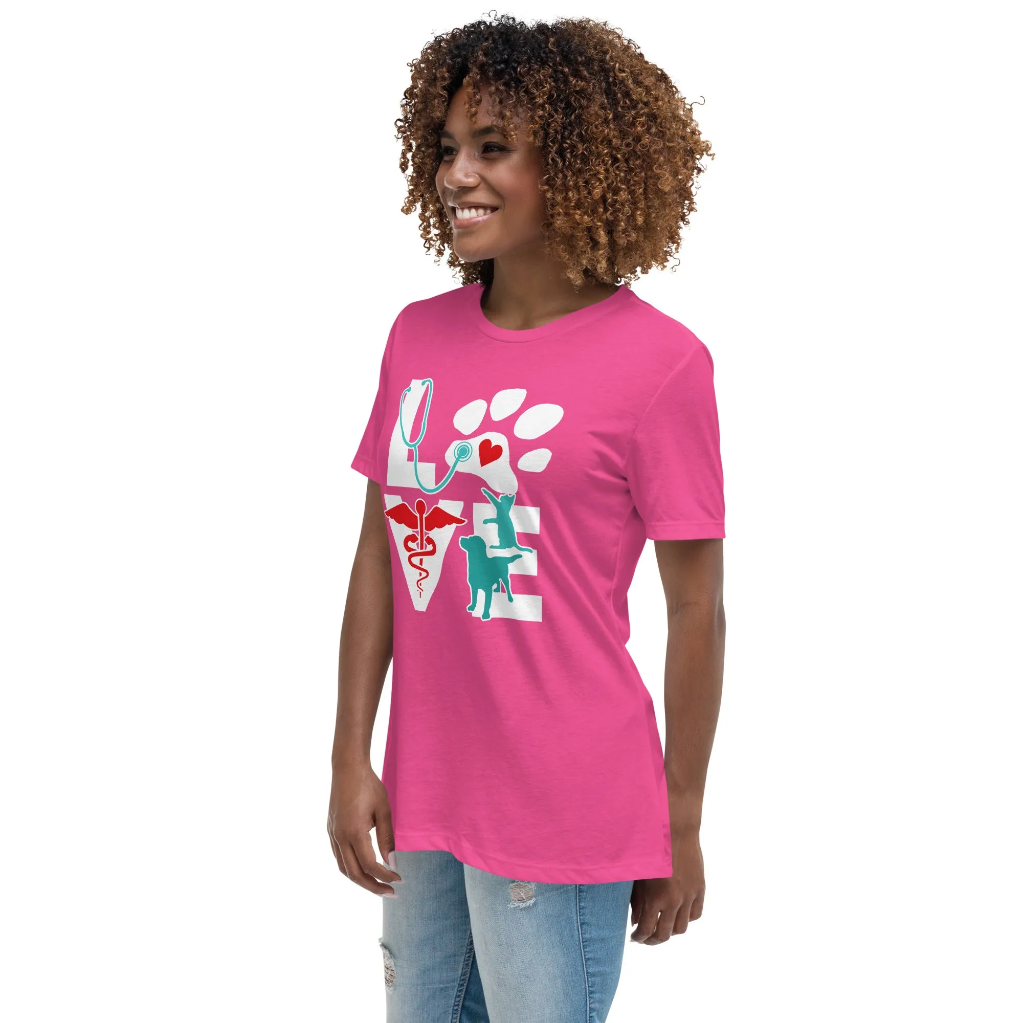 Love Cat and Dog Women's Relaxed T-Shirt