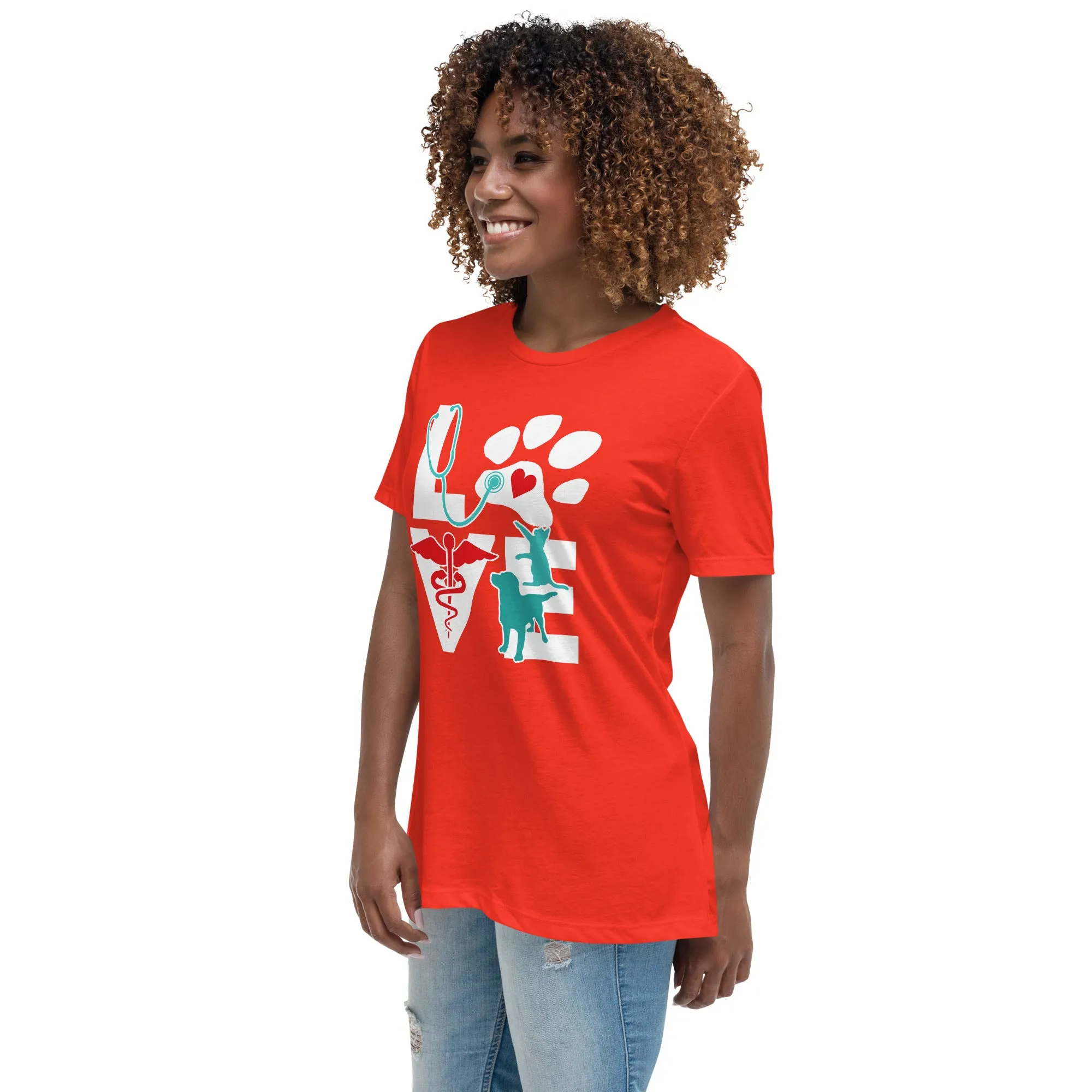 Love Cat and Dog Women's Relaxed T-Shirt
