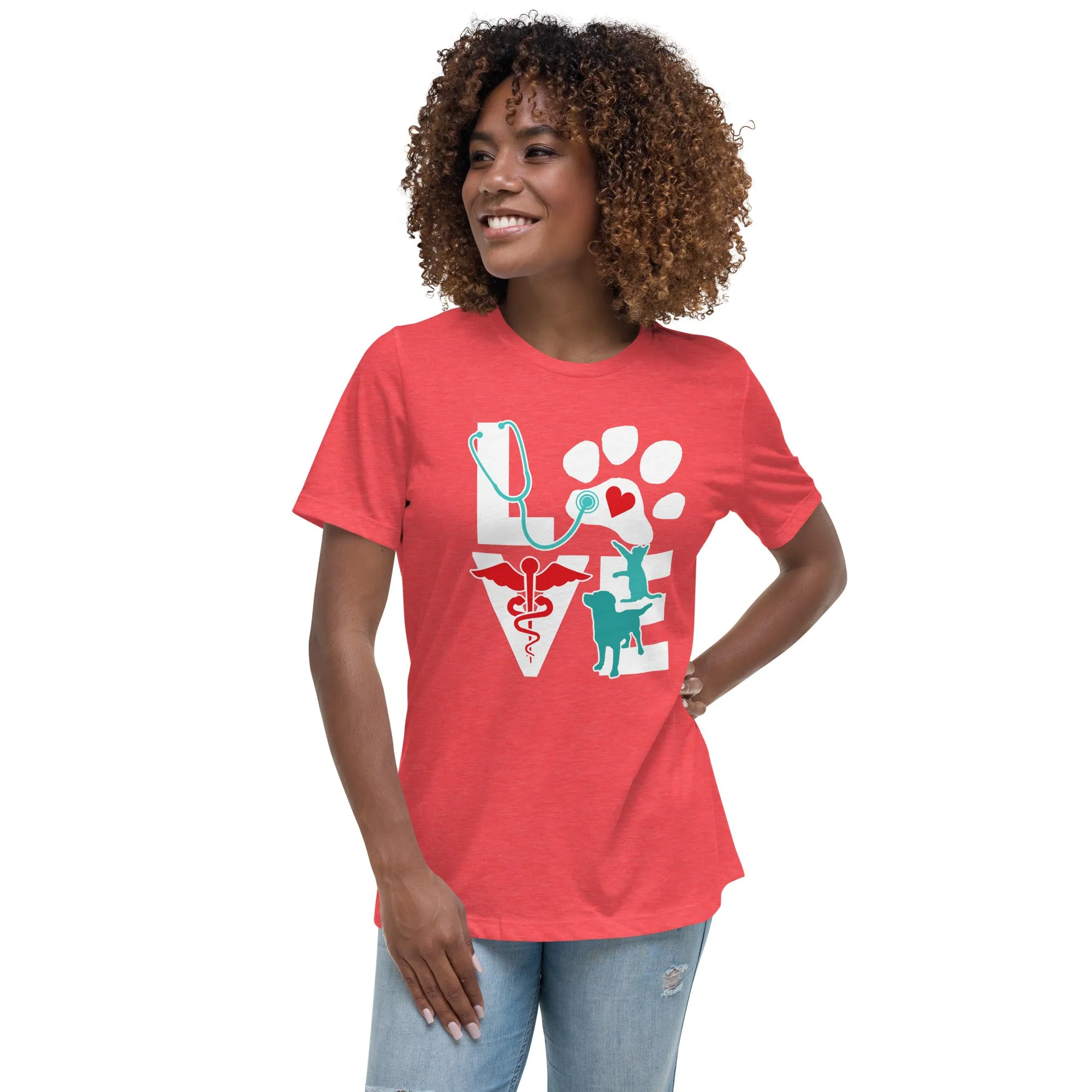 Love Cat and Dog Women's Relaxed T-Shirt