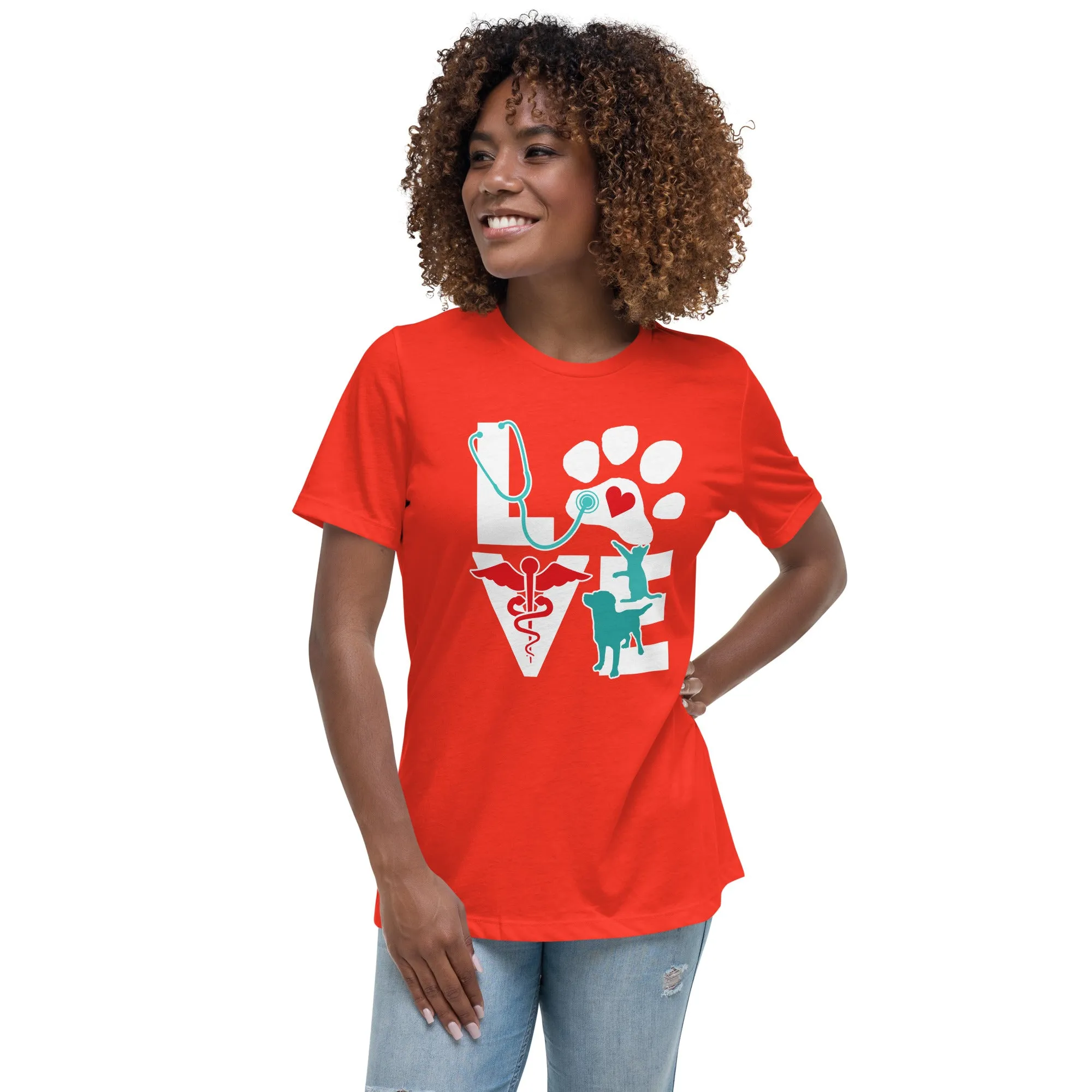 Love Cat and Dog Women's Relaxed T-Shirt