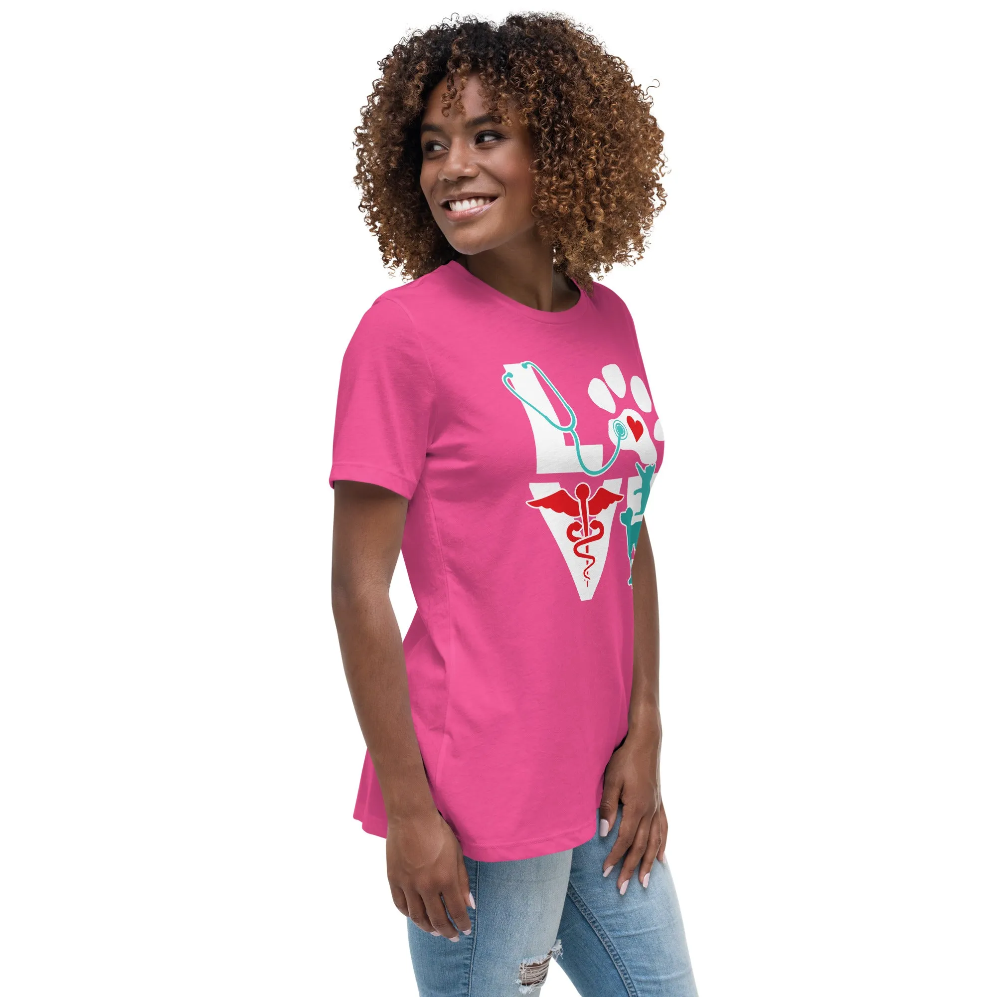 Love Cat and Dog Women's Relaxed T-Shirt