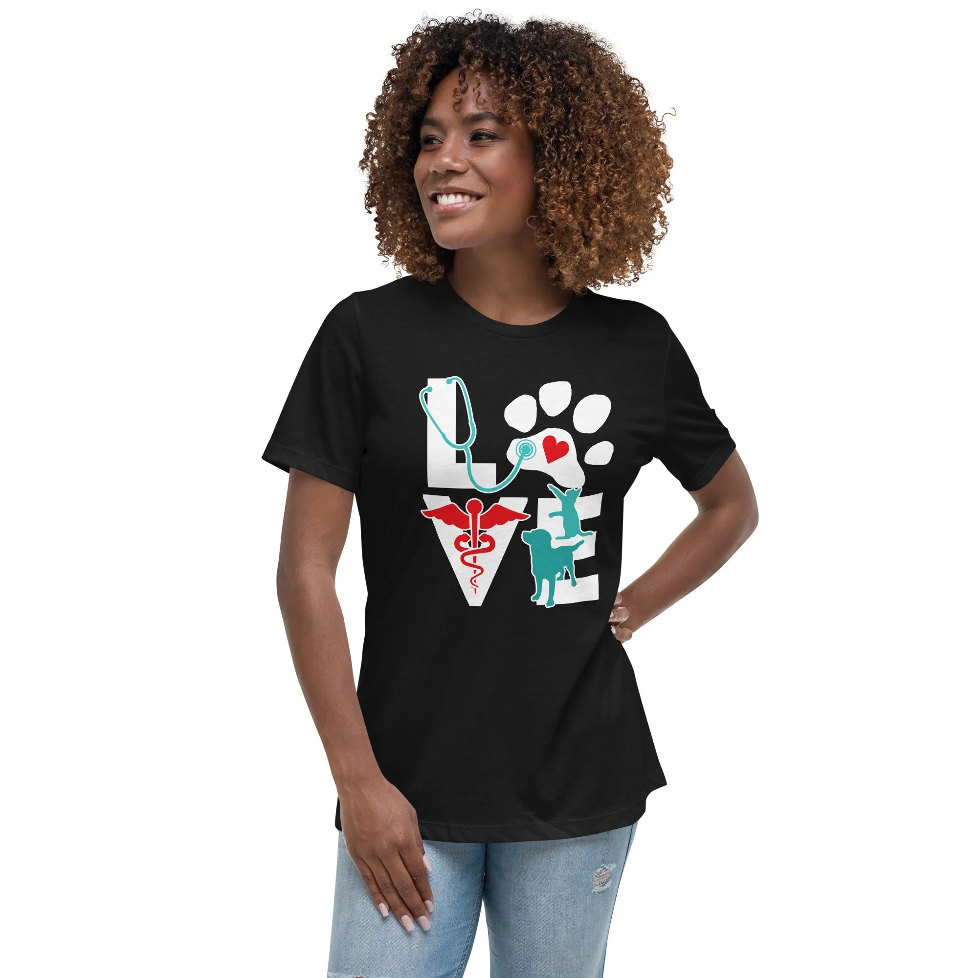Love Cat and Dog Women's Relaxed T-Shirt