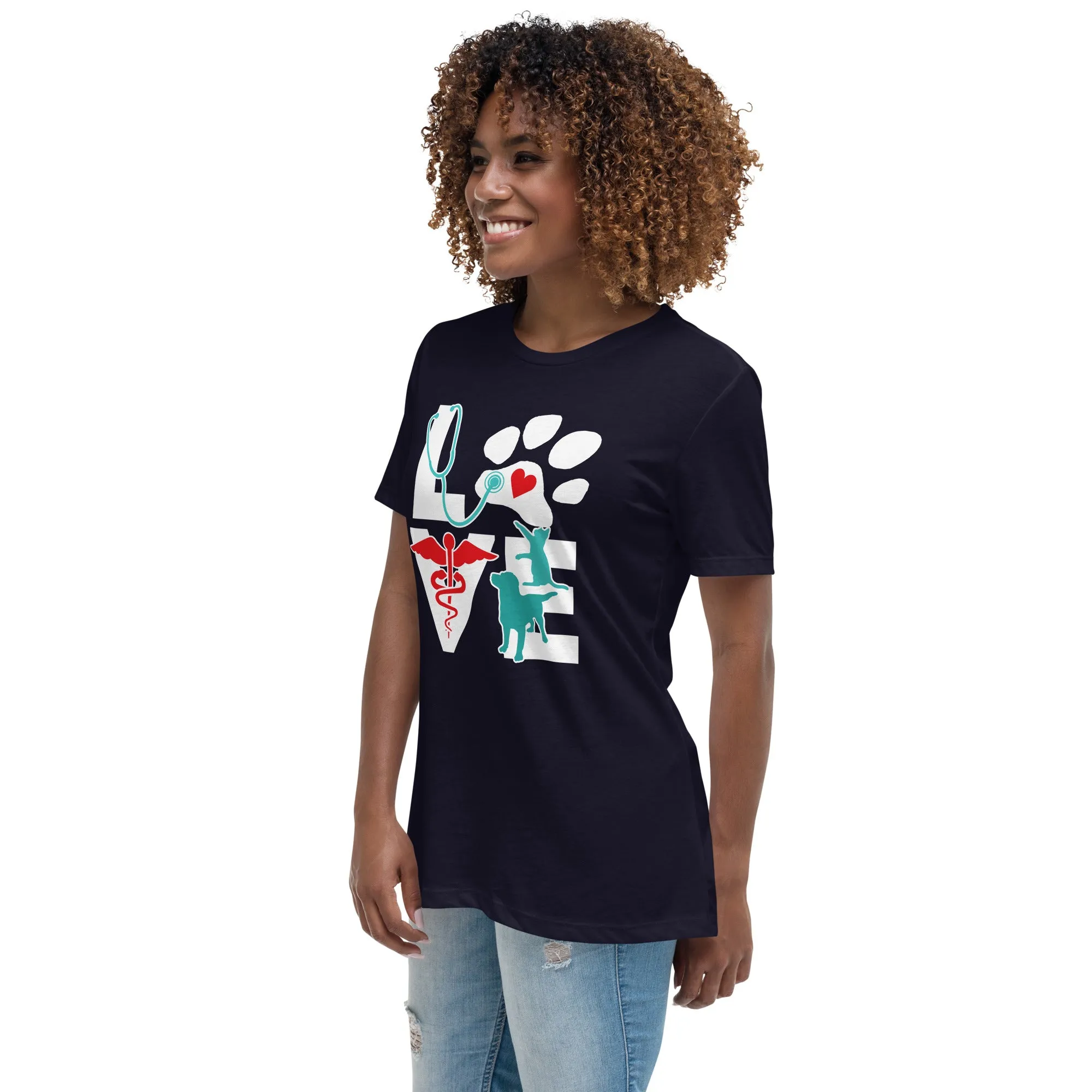 Love Cat and Dog Women's Relaxed T-Shirt