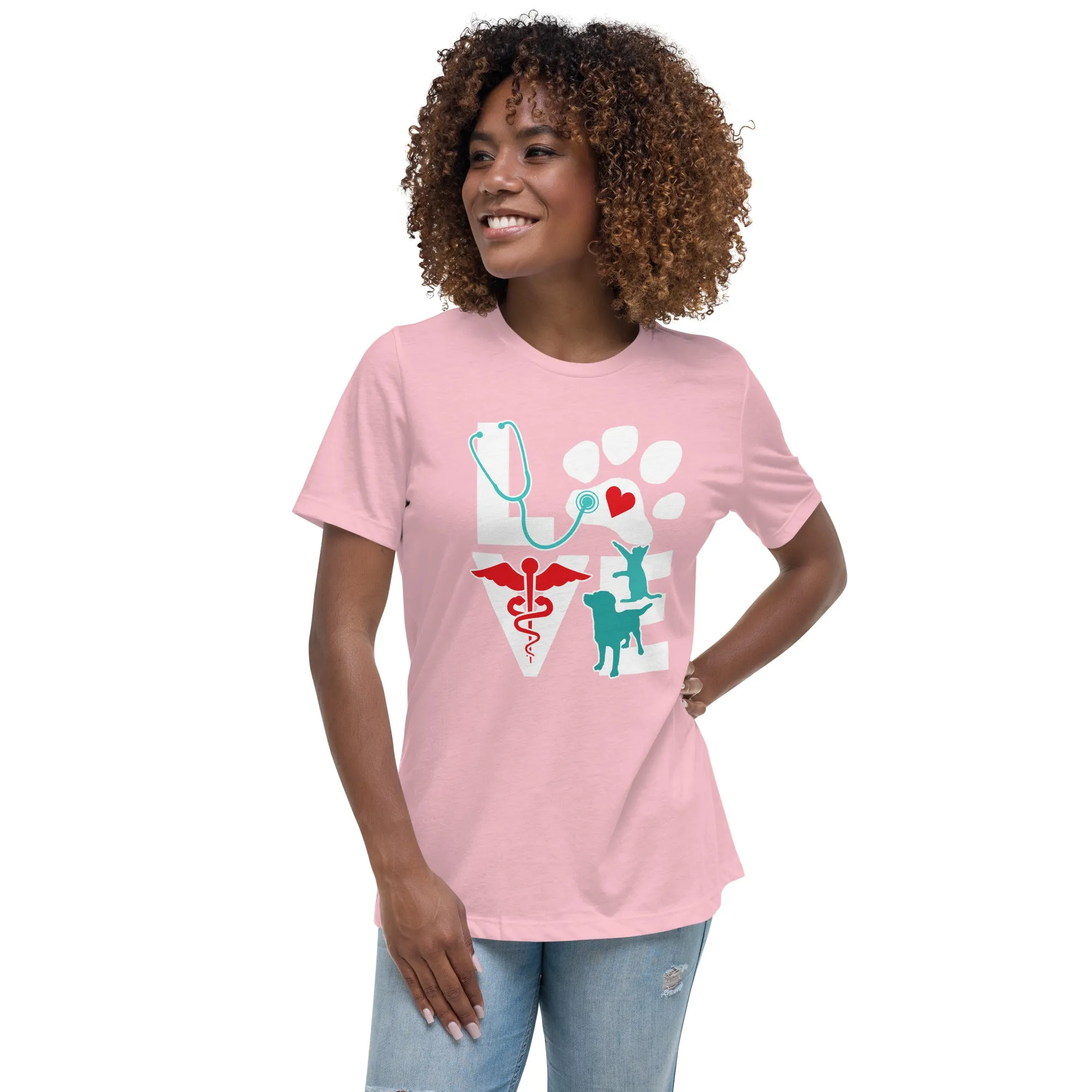 Love Cat and Dog Women's Relaxed T-Shirt