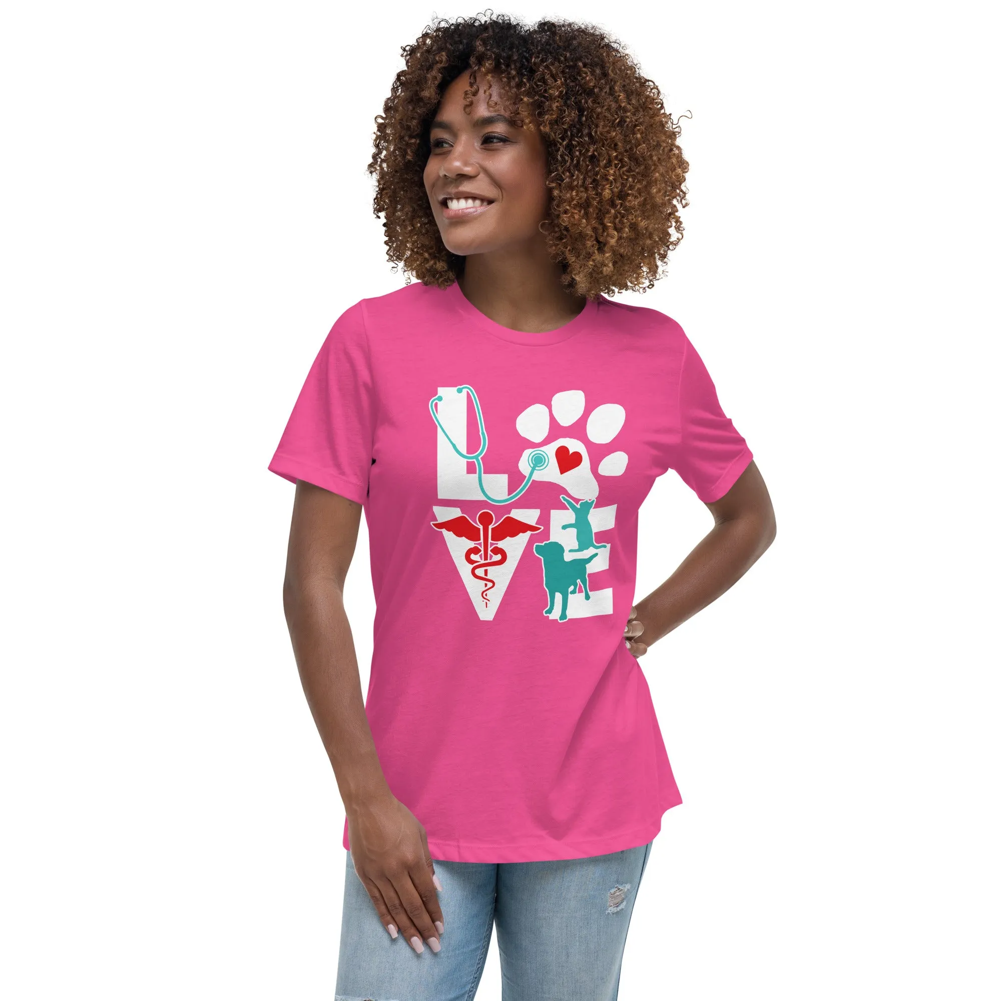 Love Cat and Dog Women's Relaxed T-Shirt