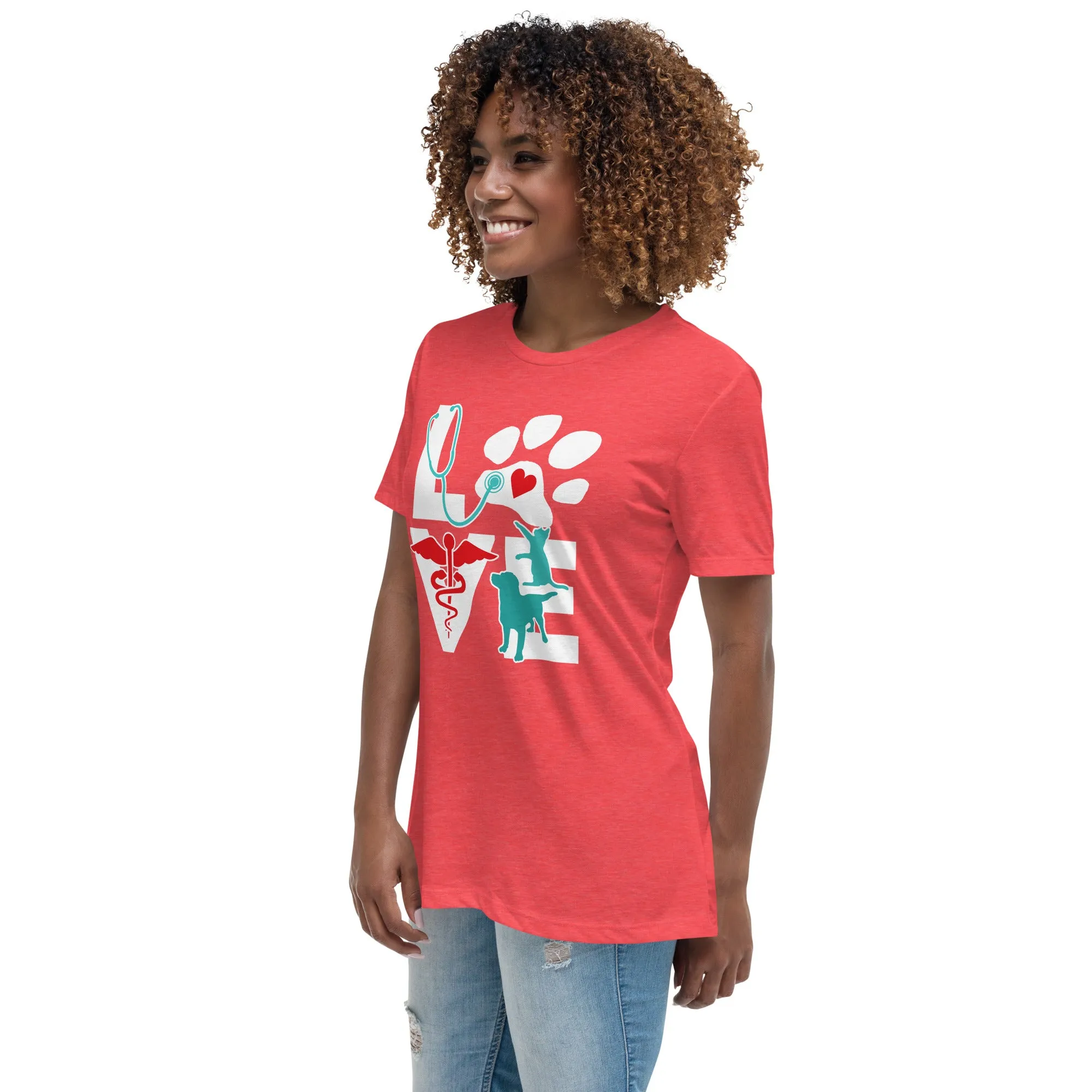 Love Cat and Dog Women's Relaxed T-Shirt