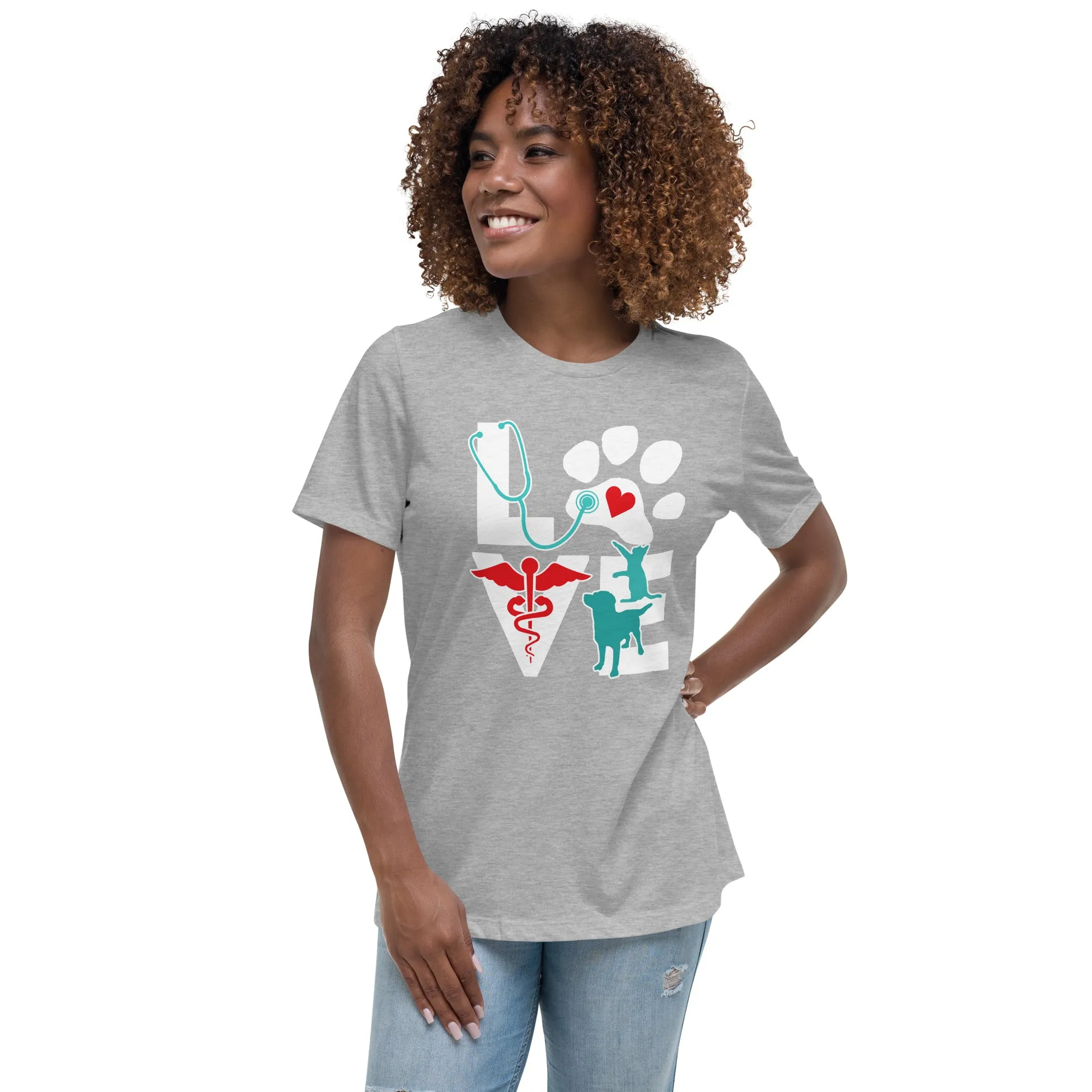 Love Cat and Dog Women's Relaxed T-Shirt