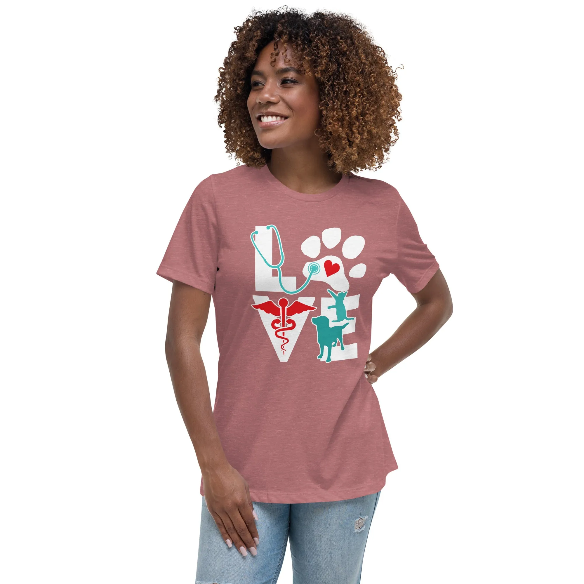 Love Cat and Dog Women's Relaxed T-Shirt