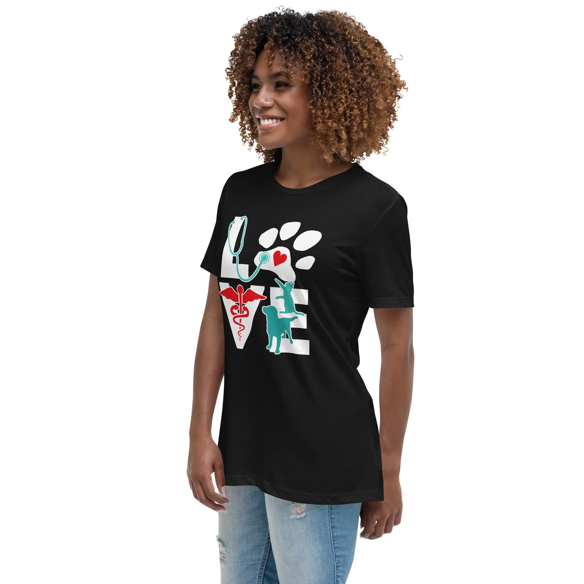 Love Cat and Dog Women's Relaxed T-Shirt
