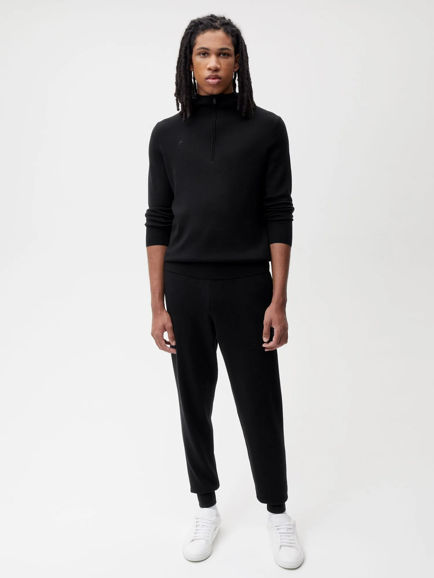 Mens DNA Regenerative Merino Wool Track Pants—black