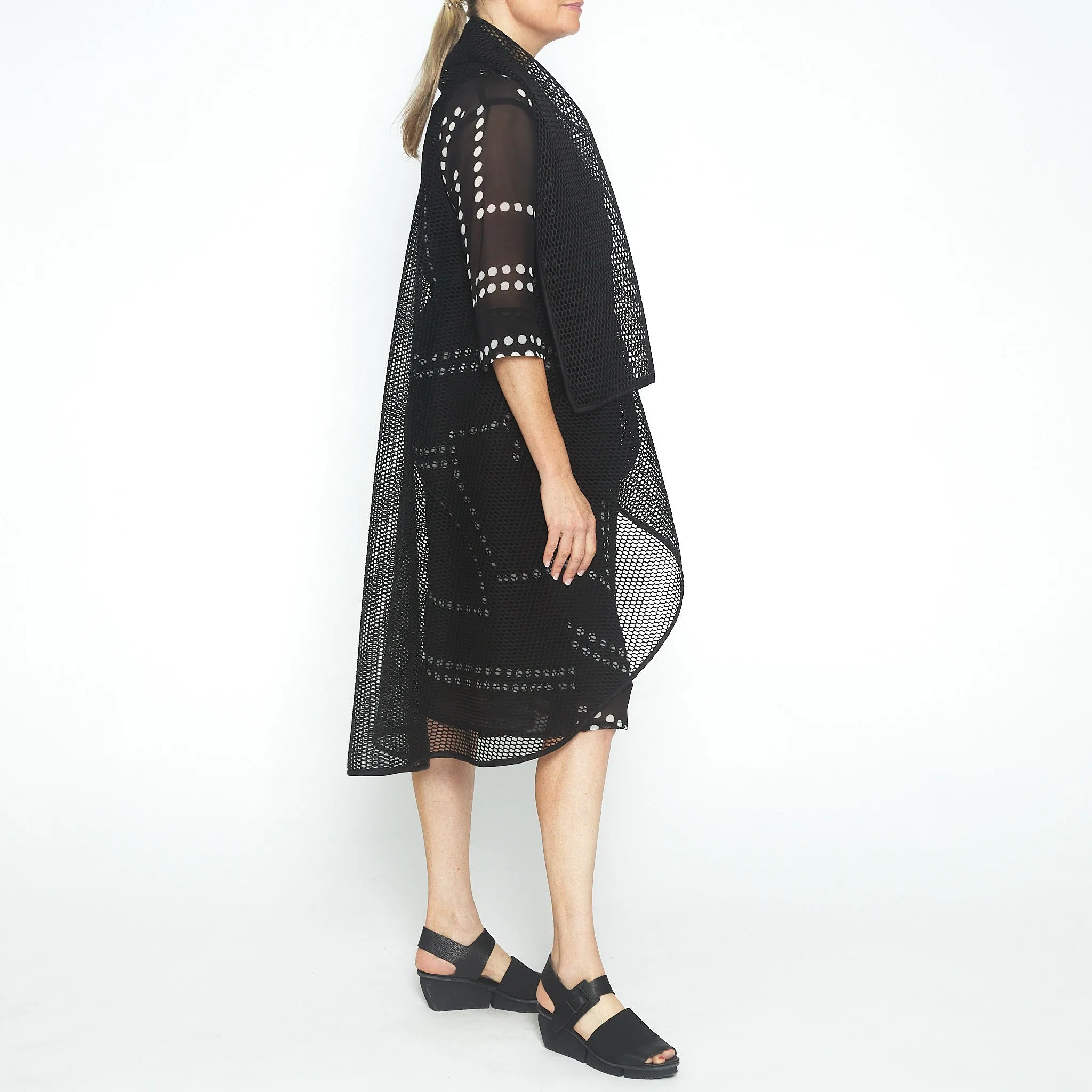 Mesh Black Circle Coat