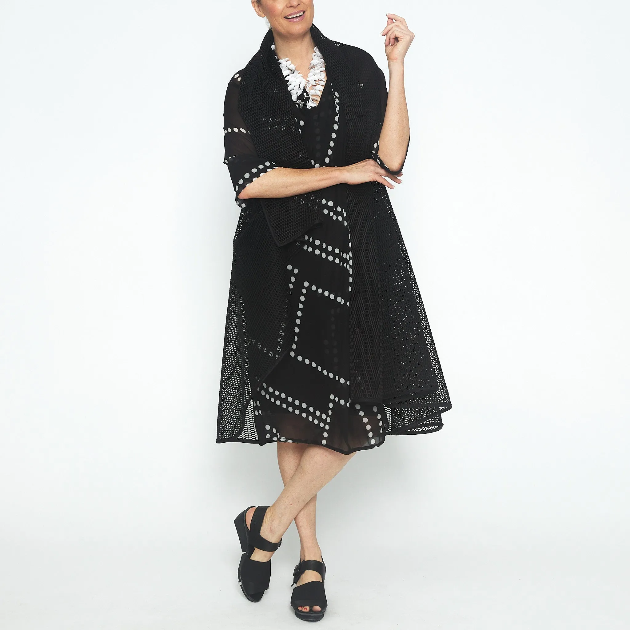 Mesh Black Circle Coat