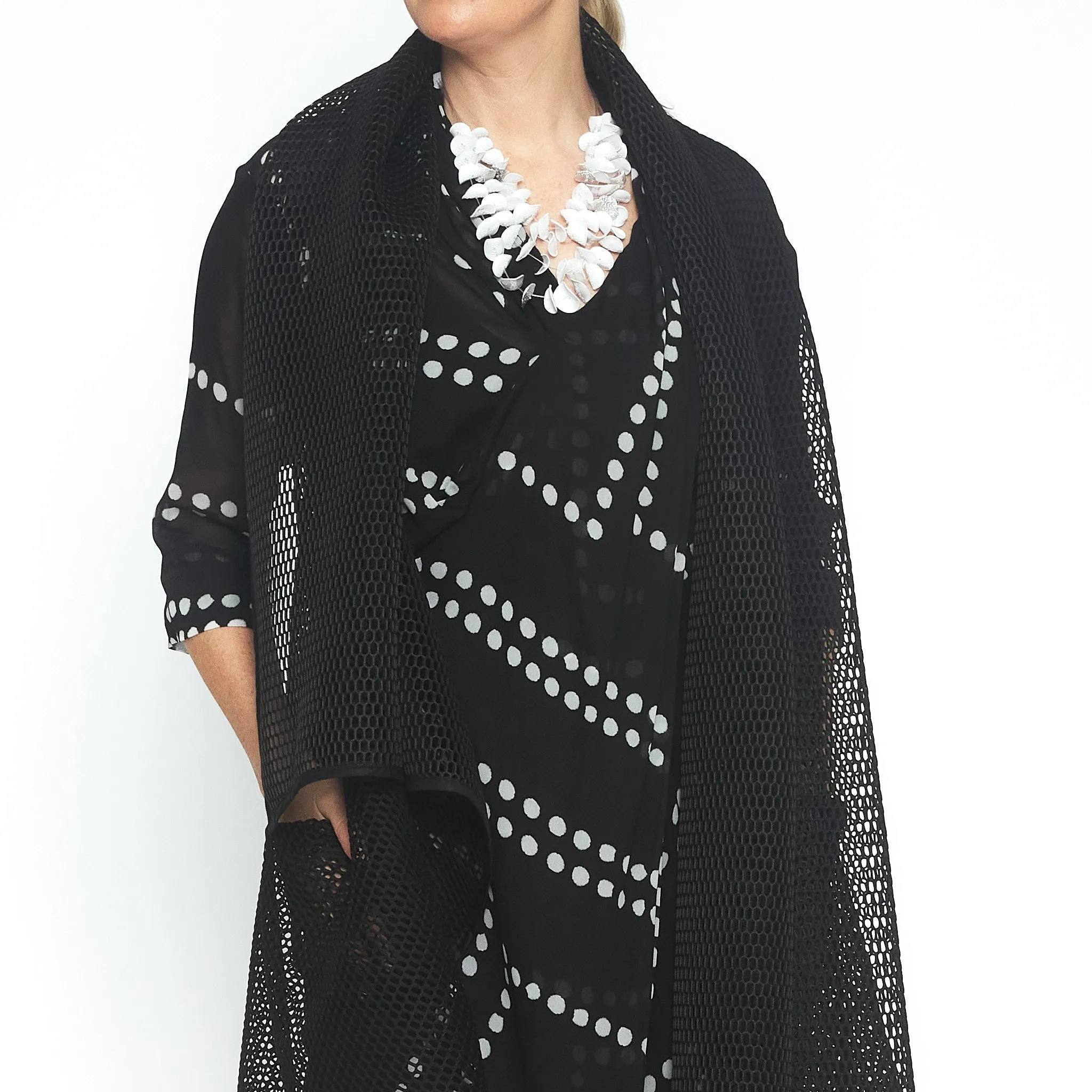 Mesh Black Circle Coat