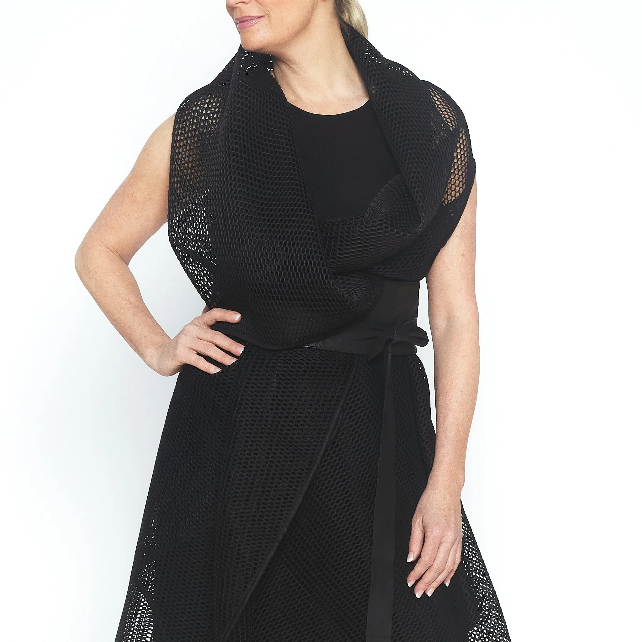 Mesh Black Circle Coat