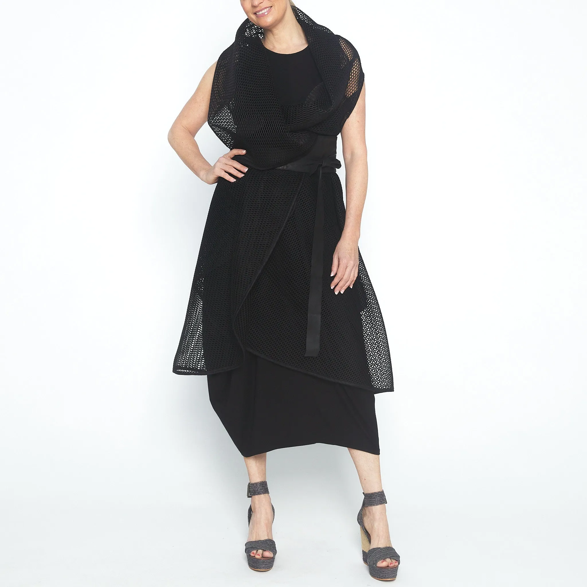 Mesh Black Circle Coat