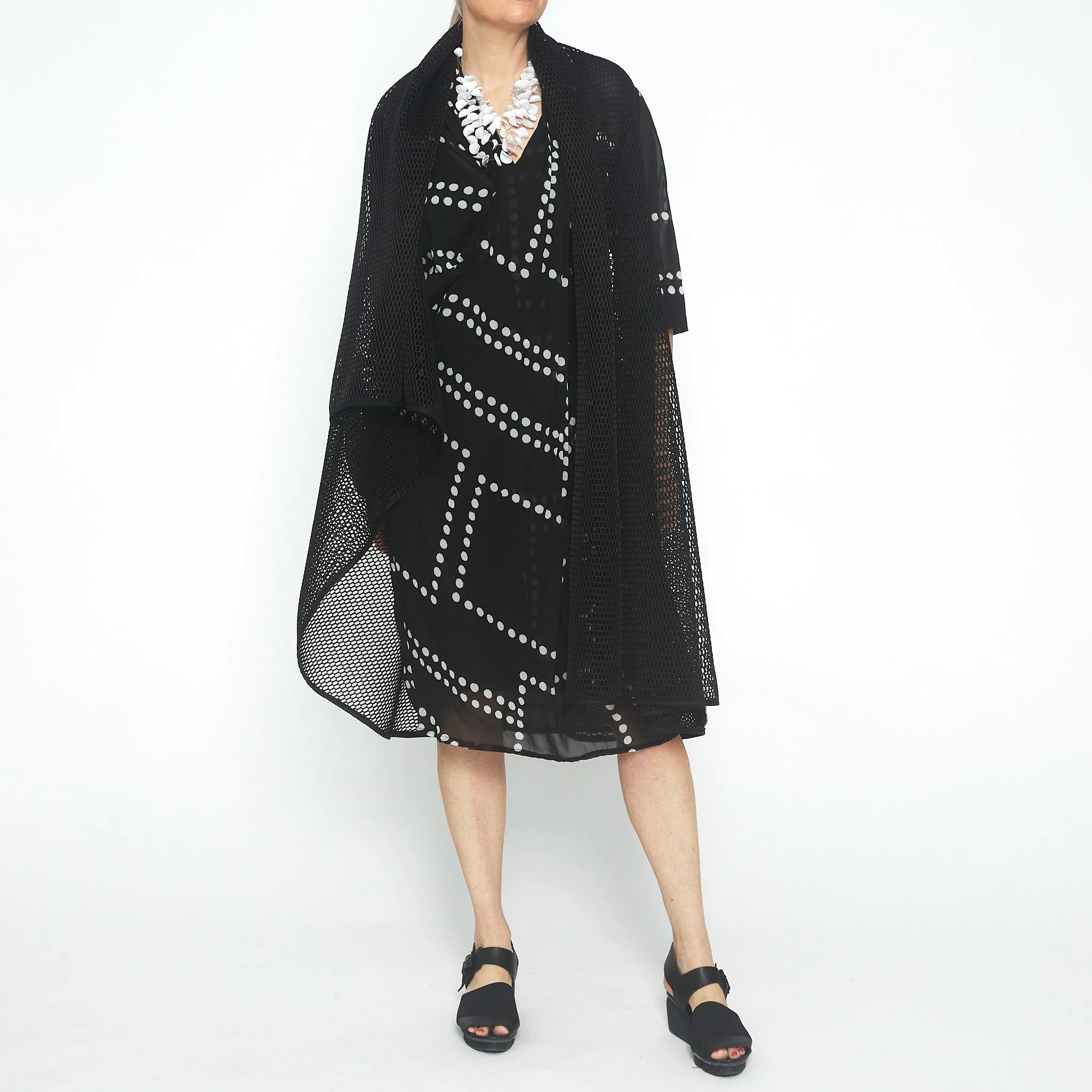 Mesh Black Circle Coat