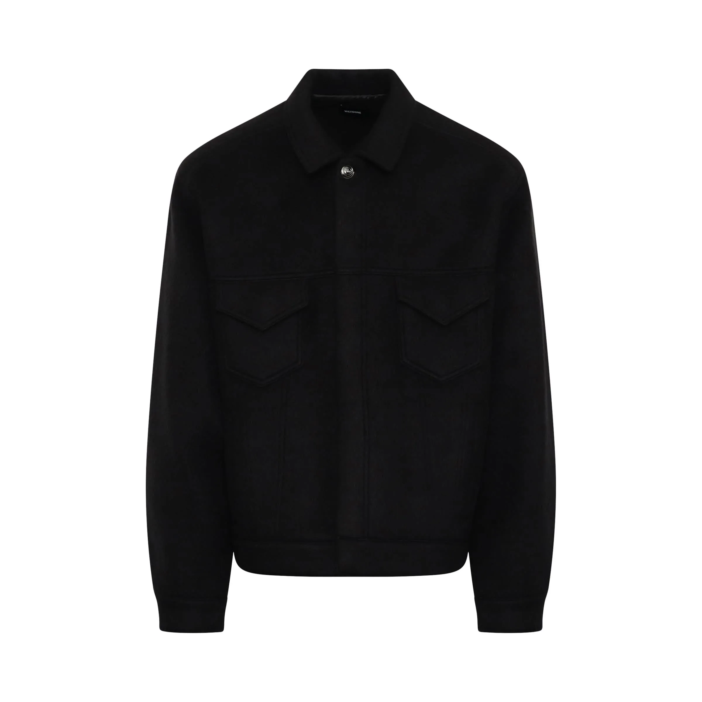 Mohair Trucker Jacket in Black