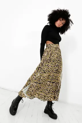 Optical Zebra Pleated Zaira Skirt