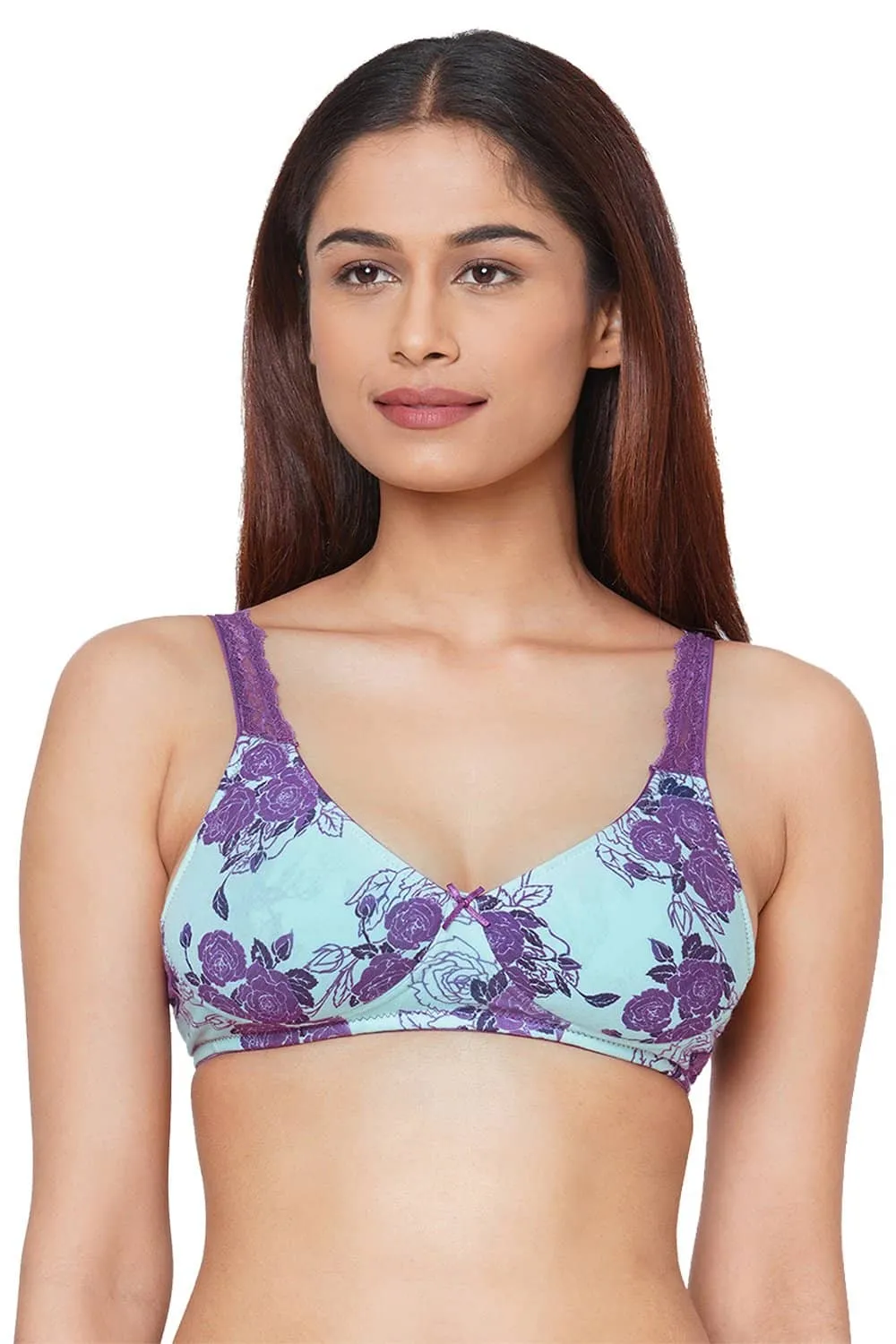 Organic Cotton Antimicrobial Lace Back Lightly Padded Non-wired Bra(Pack of 2)-ISB041_41-