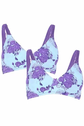 Organic Cotton Antimicrobial Lace Back Lightly Padded Non-wired Bra(Pack of 2)-ISB041_41-