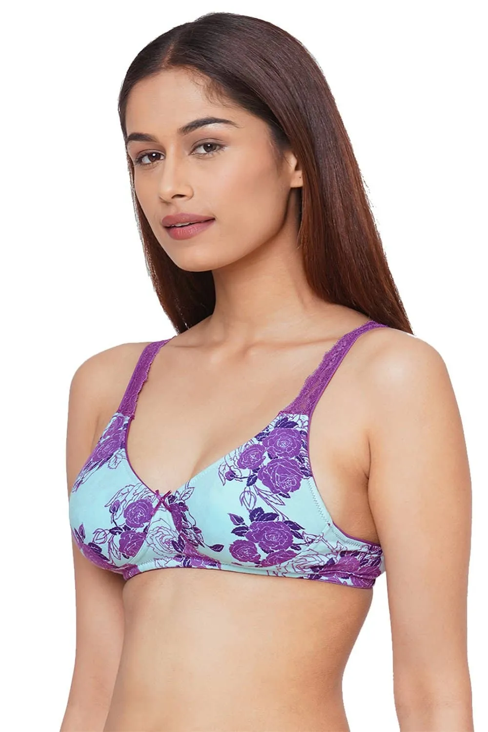 Organic Cotton Antimicrobial Lace Back Lightly Padded Non-wired Bra(Pack of 2)-ISB041_41-