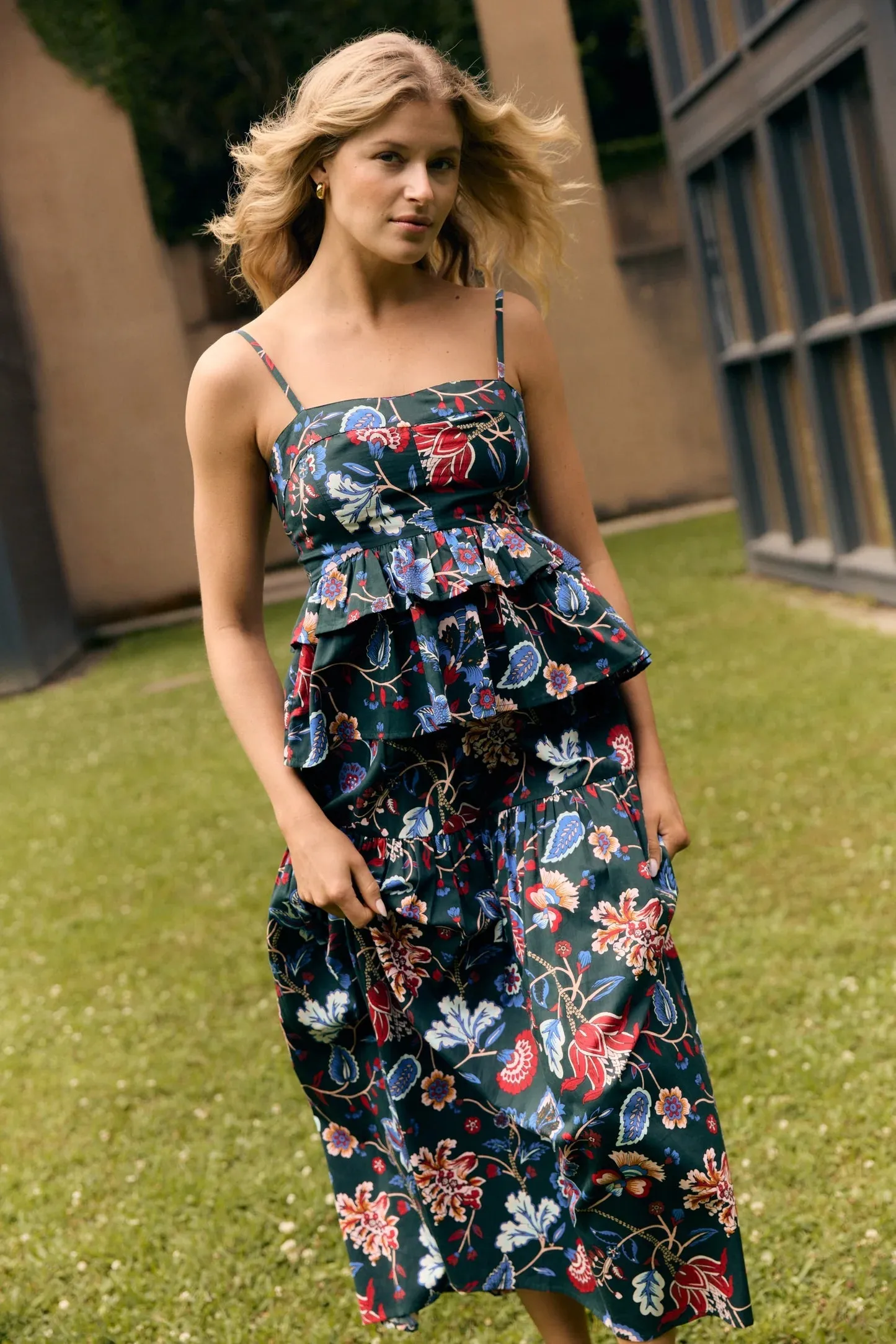 Quinn Skirt in Evergreen Chintz