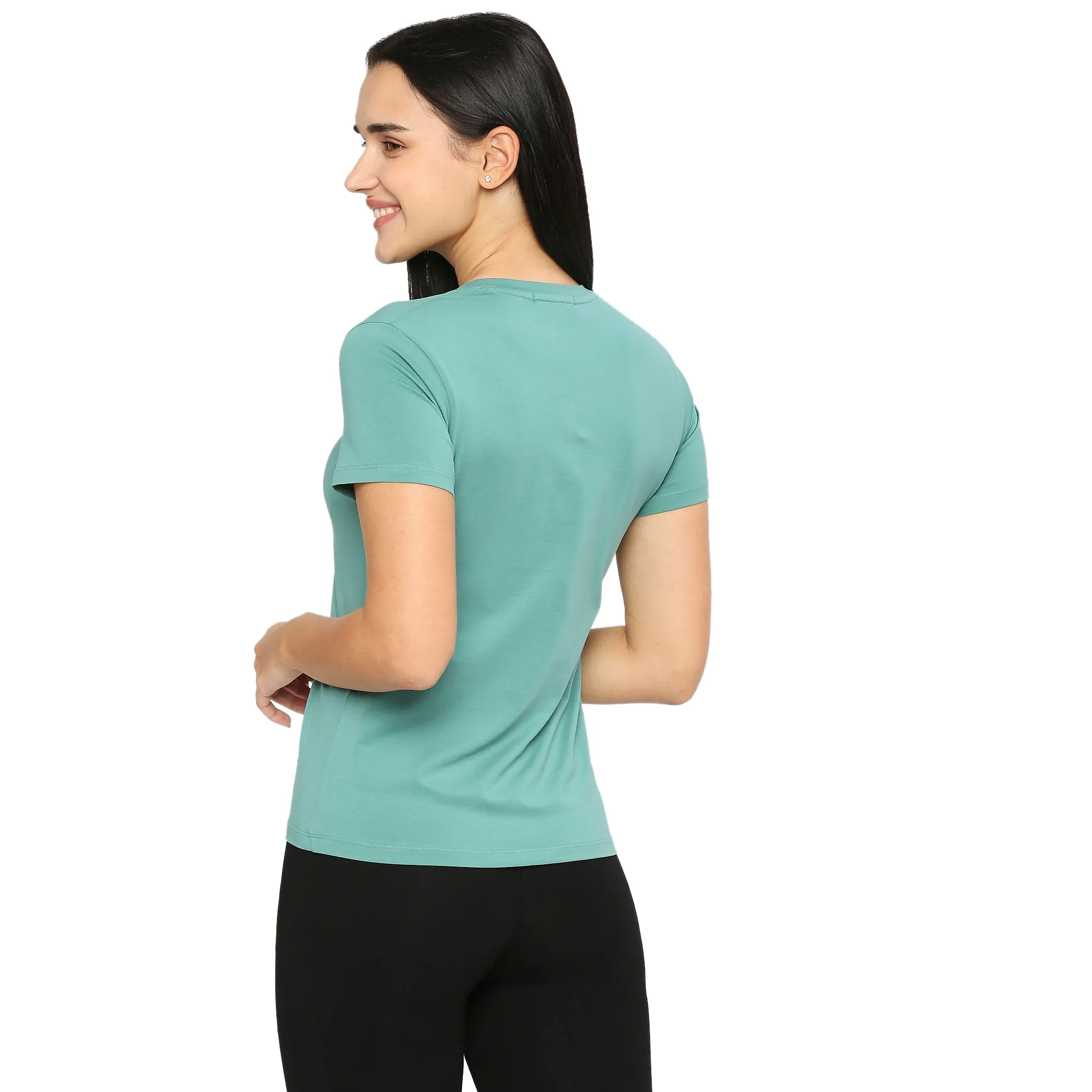 REFLECTIVE TEXTURED SIDE SLIT SOFT COTTON T-SHIRT