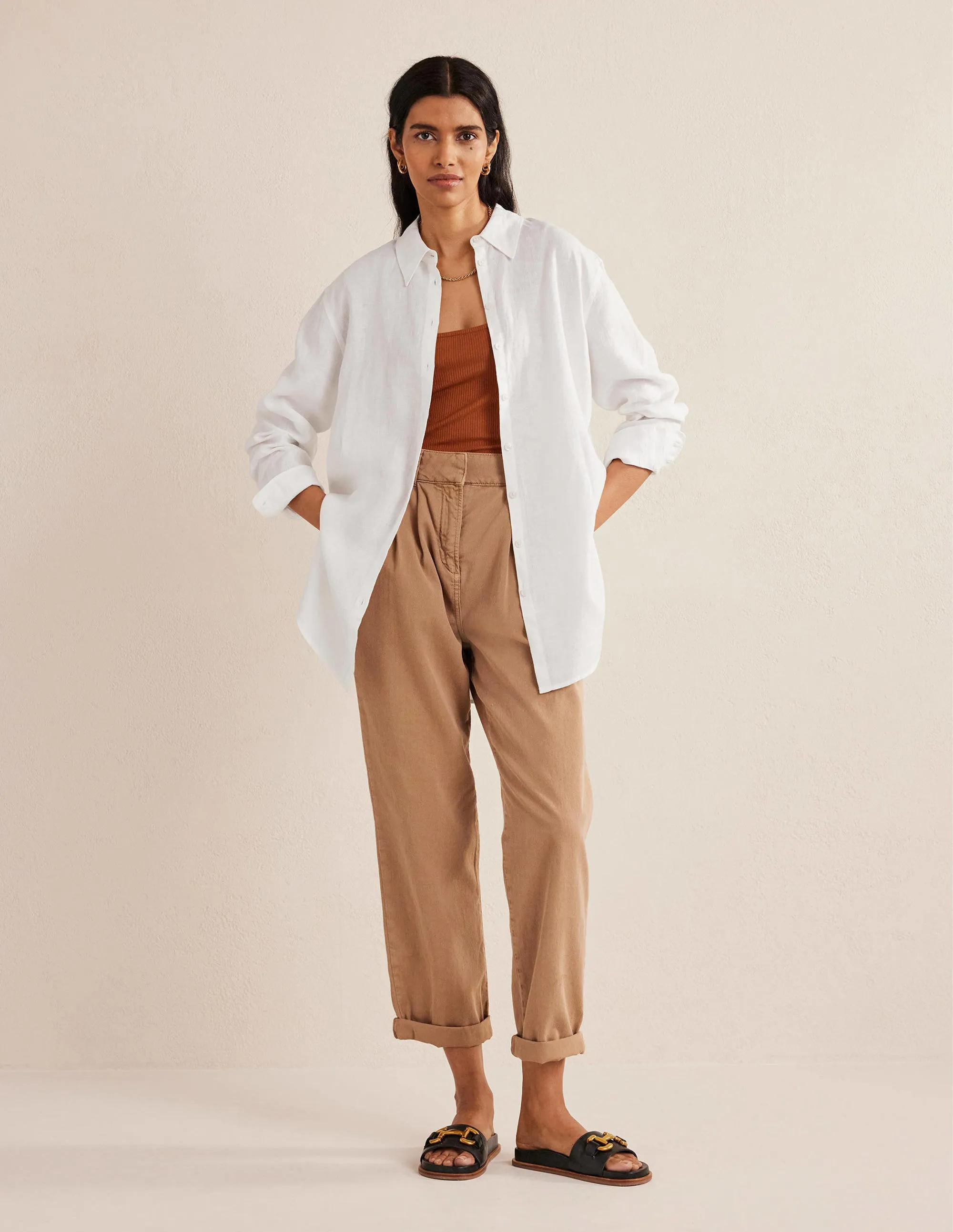 Relaxed Linen Shirt-White