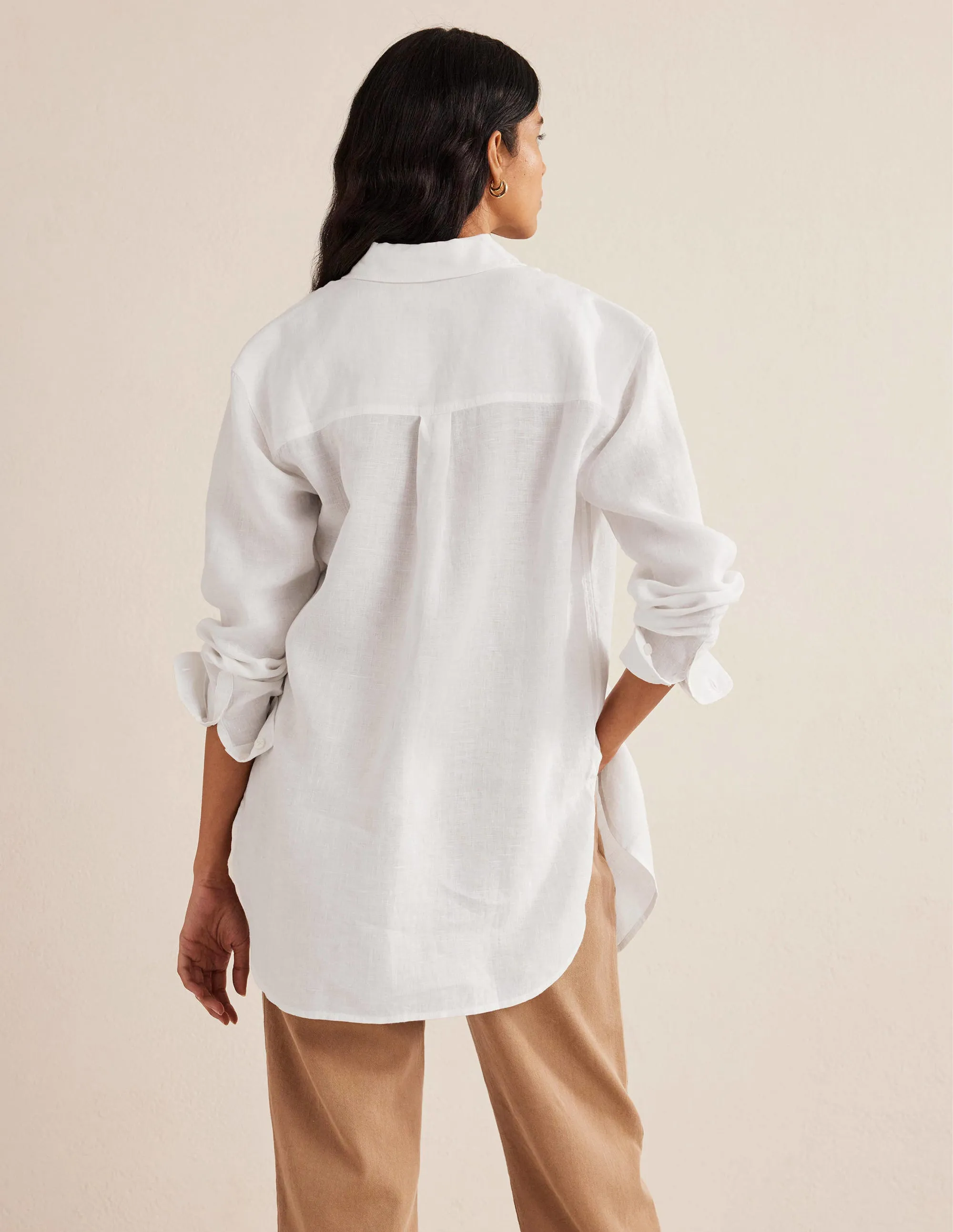 Relaxed Linen Shirt-White