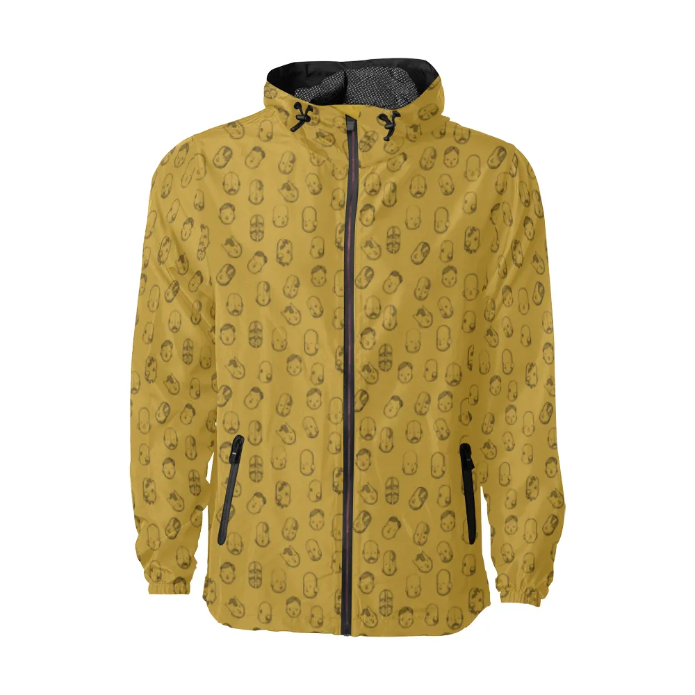 Robot Heads Pattern Windbreaker Zipper Hoodie