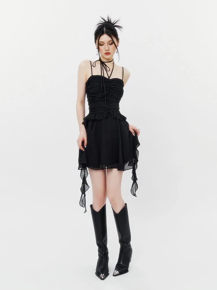 Ruffle Trim Mini Party Dress