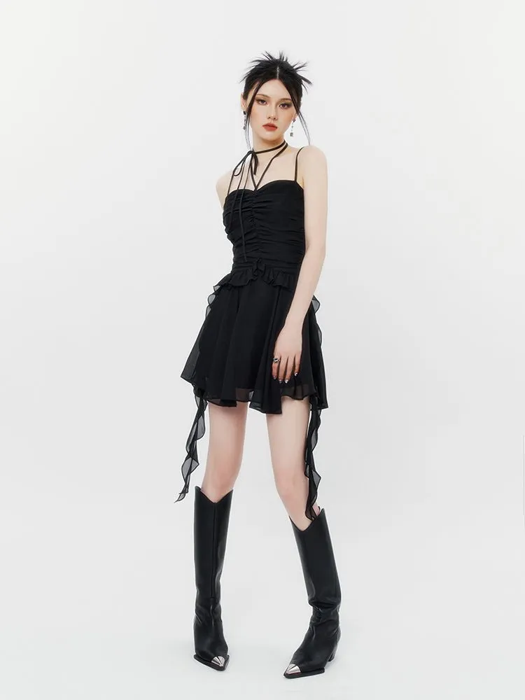 Ruffle Trim Mini Party Dress