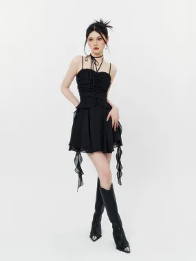 Ruffle Trim Mini Party Dress