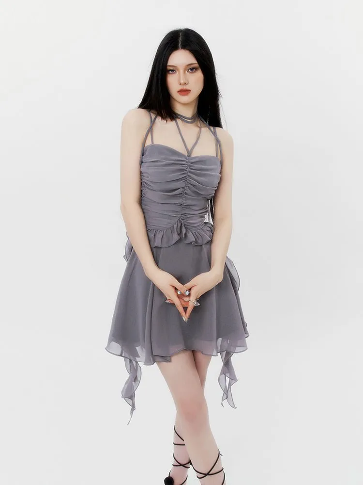 Ruffle Trim Mini Party Dress