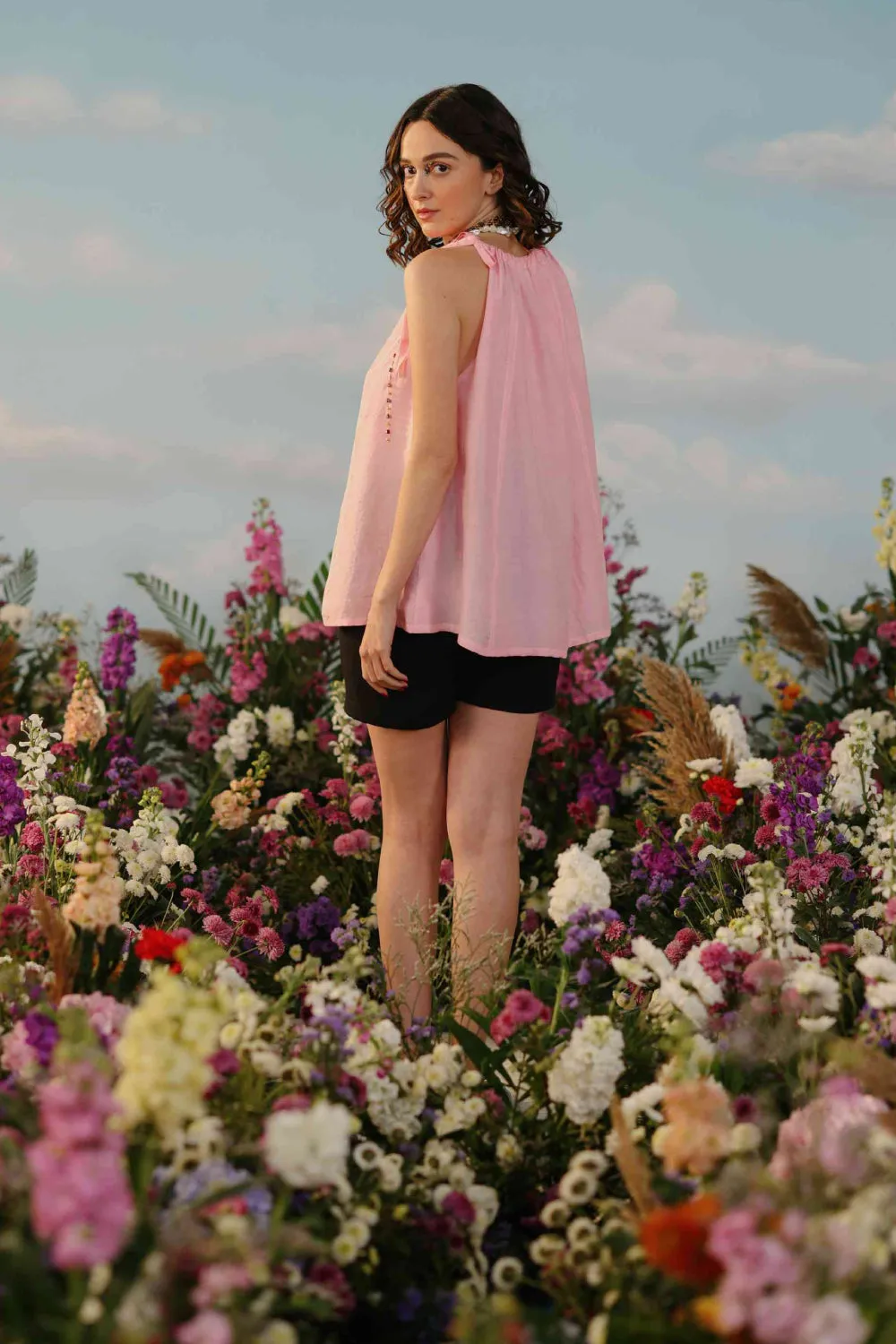 Sakura - Pink Panelled top