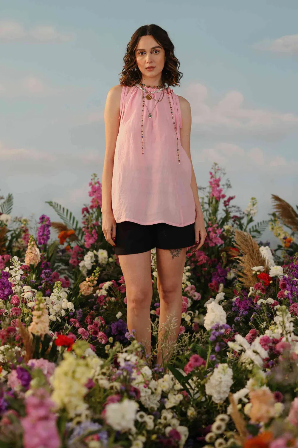 Sakura - Pink Panelled top