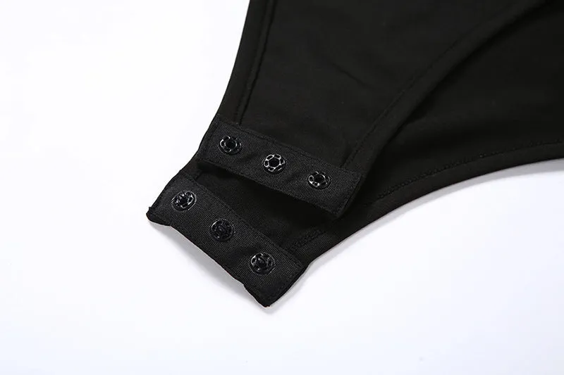 Sexy Hollow Women's Jumpsuit Round Neck Black Slim Fit All-match Thin Rompers Summer 2022