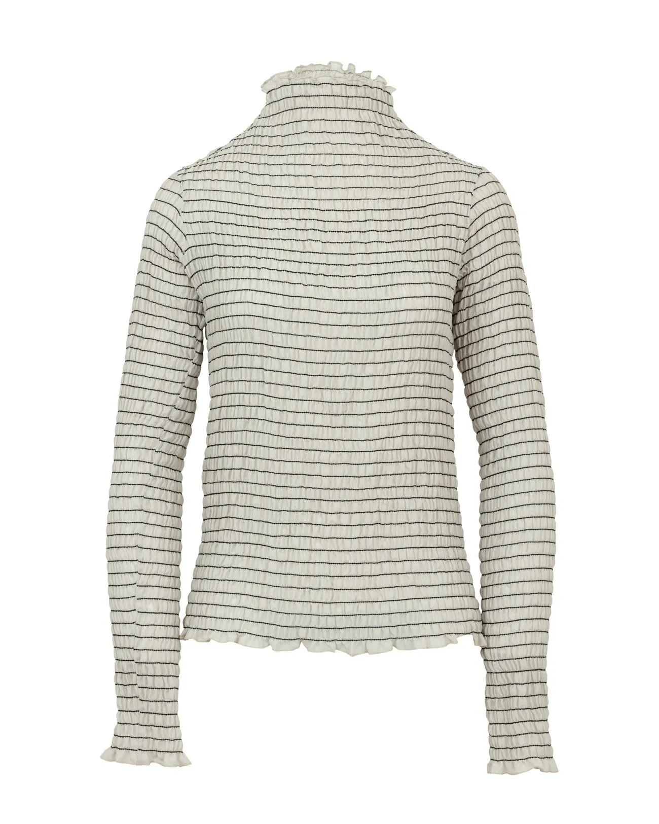 shirring high necked tops
