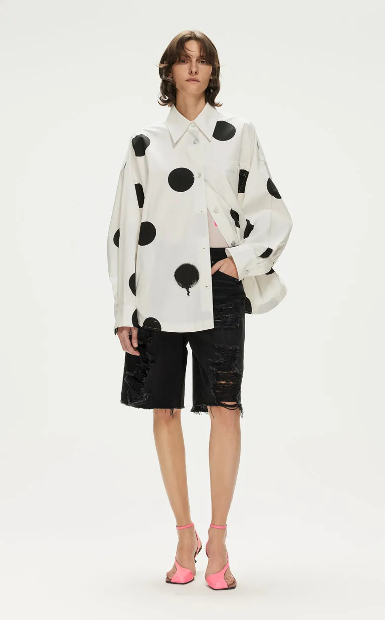 Shirt / JNBY Polka Dot Loose Fit  H-shape Shirt(100% cotton)