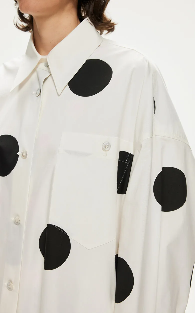 Shirt / JNBY Polka Dot Loose Fit  H-shape Shirt(100% cotton)